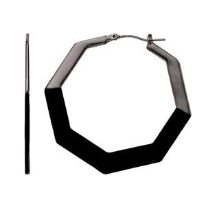 NWT Nine West Octagon 2 tone Hoop Earrings